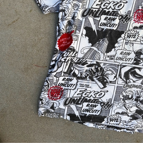 Y2K Ecko Unlimited AOP Comic Print Polo Shirt Men’s XL - Picture 2 of 7